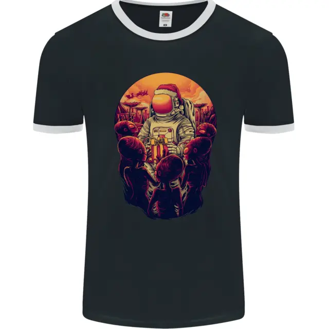 T-shirt da uomo Spaceman Babbo Natale Space Astronaut fotol