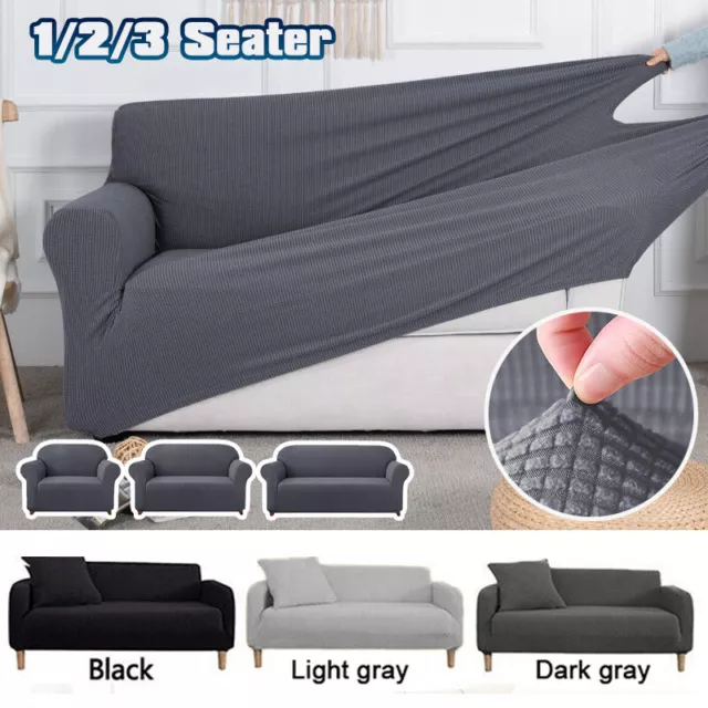 1/2/3 Seater Slipcover Solid Color Sofa Covers Stretch Couch Furniture Protector