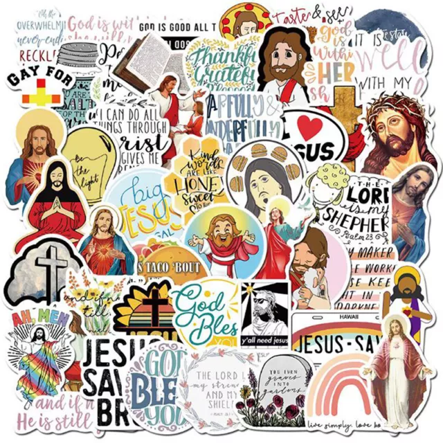 50x Jesus Christians Ctoon Graffiti Stickers Laptop Skatebod Luggage Deca Hu