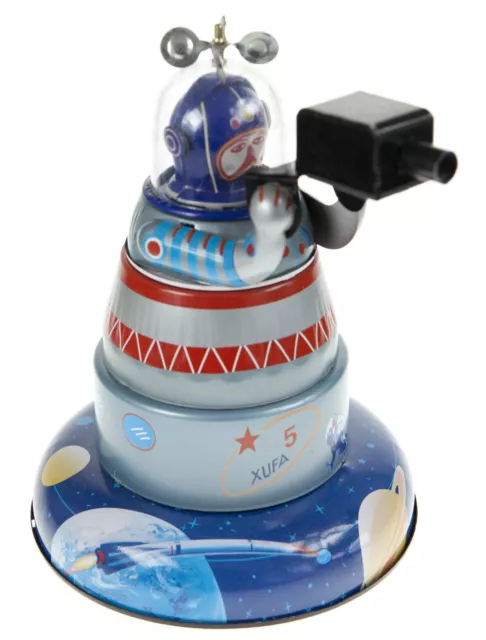 Space Explorer Tin Toy Clockwork Wind-Up  Collectable Sparks With Mystery Action 2