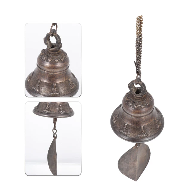 MrMrKura Vintage Drachen Fengshui Glocken Set – 4 Stück, Messing-Windspiele Für Garten, Terrasse, Haus – Glücksbringer Deko