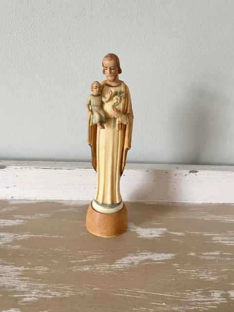 Vintage religious Statue Figurine Jesus Christ infant religion Christianity Wood