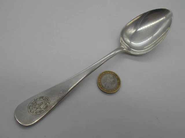 Cuillère à Entremets Métal Argenté SAGLIER – Modèle Louis XV, Orfèvrerie Française