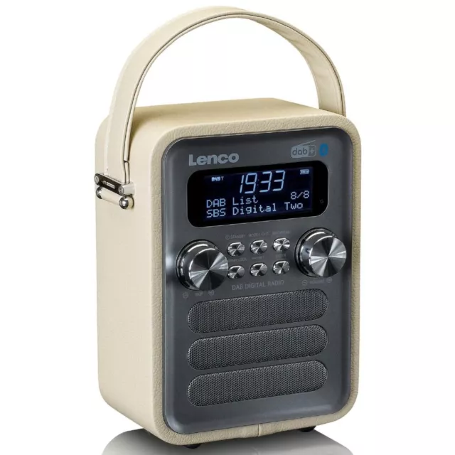 Lenco PDR-051 DAB+, FM Radio mit BT, USB, SD / Taupe mit Bluetooth 5.0