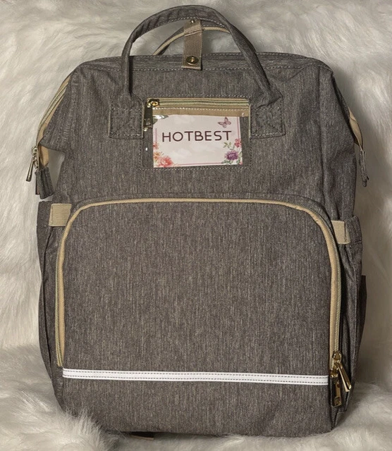 HOTBEST Diaper Bag with Bassinet for Baby Travel Portable Changing GREY