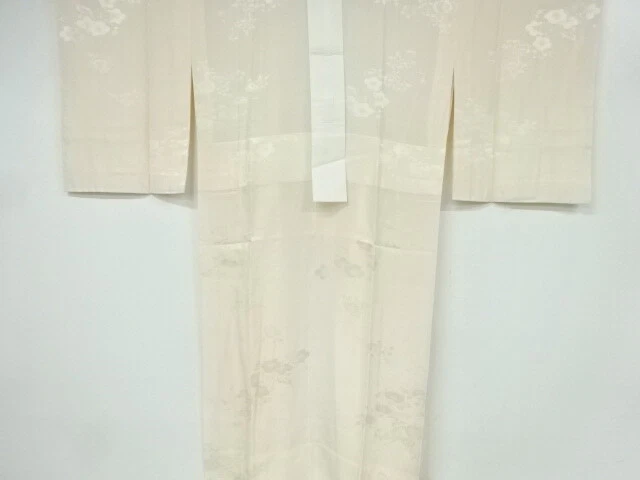6565111: Japanese Kimono / Vintage Hitoe Juban / Woven Ume Blossom & Kiku
