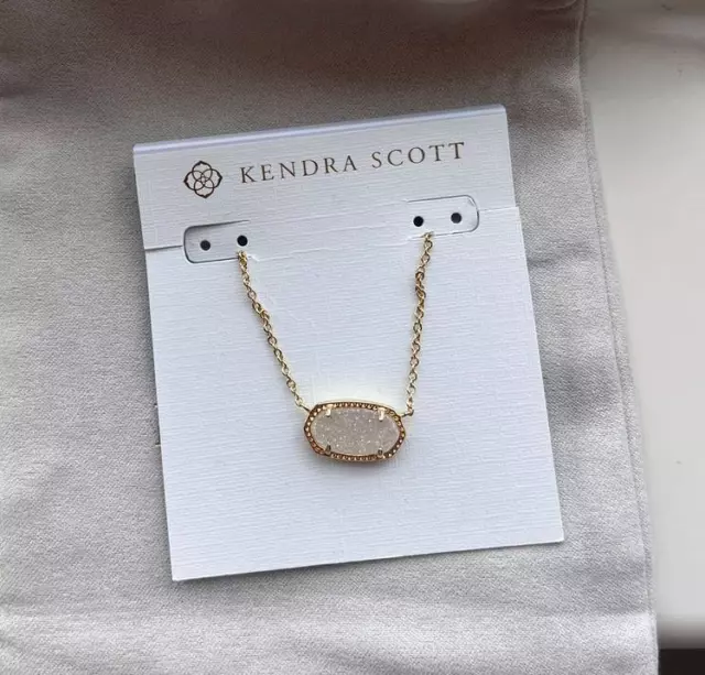 Kendra Scott Elisa Necklace Gold in Iridescent Drusy