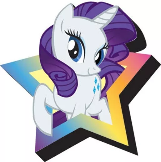 My Little Pony Rarity Animated Character Image 3-D Die-Cut Magnet NEW UNUSED