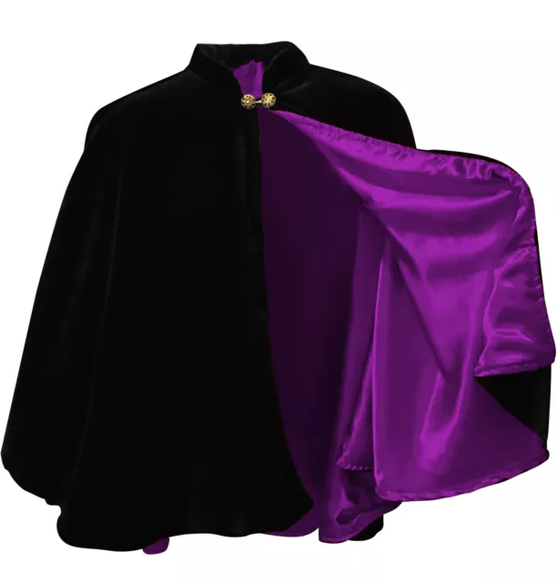 Capelet, Satin Lined Velvet Cape, Short Renaissance Cloak, Unisex Medieval Larp