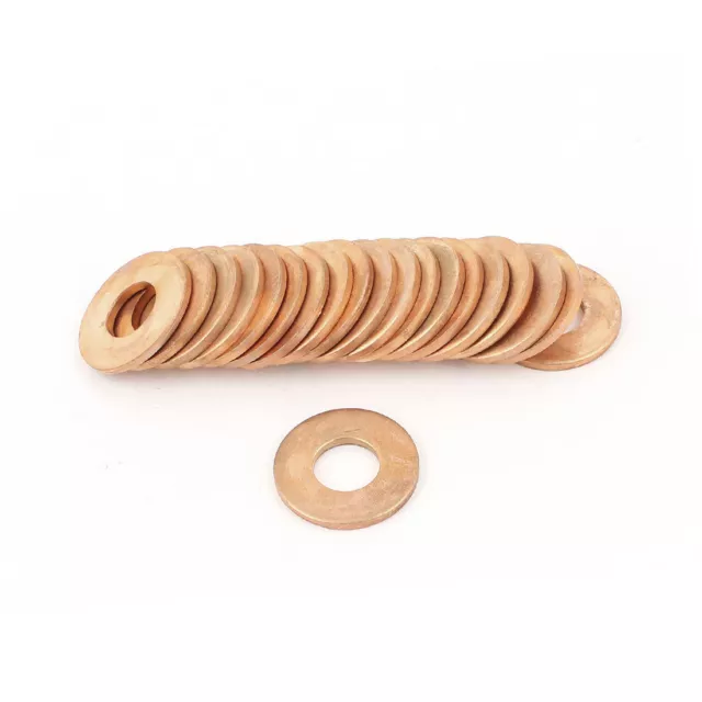 A● 20Pcs 10x22x2mm Copper Crush Washer Flat Ring Gasket Fitting