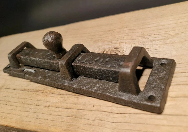 Antique Vintage Style Cast Iron Door Gate Slide Lock Latch