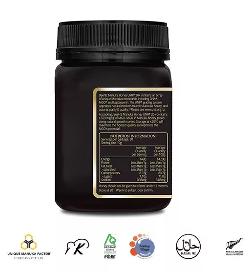 Aktiver Manuka Honig 800+ BeeNZ | aus Neuseeland | MGO829 mg/kg | UMF™20+ | 500g 2