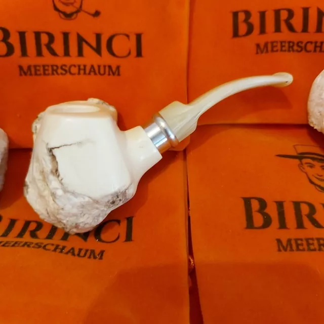 1A NATUR Meerschaum Pfeife für 9mm Filter Akryl Mundstück Meerschaumpfeife pipe