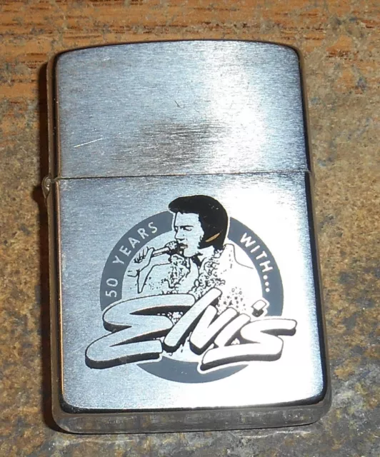 1987 Zippo Elvis Presley 50 Years Full Size Lighter/Tough!