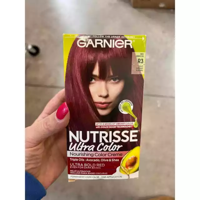 Lot of 2, Garnier Nutrisse Ultra Nourishing Hair Color, R3 L Intense Auburn