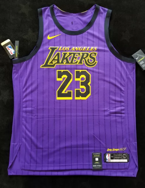 NIKE LAKERS LEBRON JAMES JERSEY LORE SERIES CITY EDITION VAPORKNIT NWT SIZE  52 