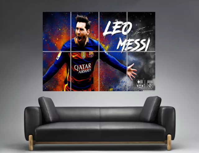 Leo Messi Barcelona-Barcelona FC Fußball Wall Art Plakat Groß Format A0