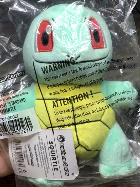 2014 Pokemon Center Poke Starter Peluche - Squirtle 7 pulgadas Squirtle Nuevo con etiqueta