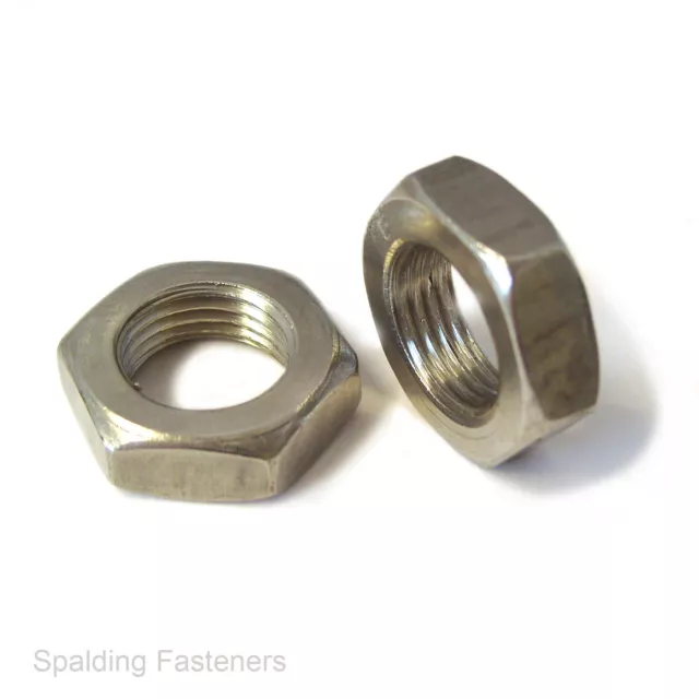 A2 Stainless Steel UNF Half Thin Lock Locking Nuts 1/4" 5/16,3/8, 7/16, 5/8,3/4"