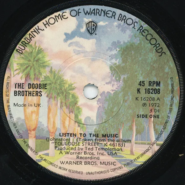 The Doobie Brothers - Listen To The Music,  7" , (Vinyl)