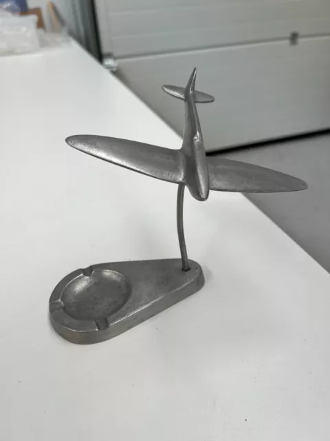 Vintage Alloy Model Of A Ww2 Battle Of Britain Aircraft - Ashtray