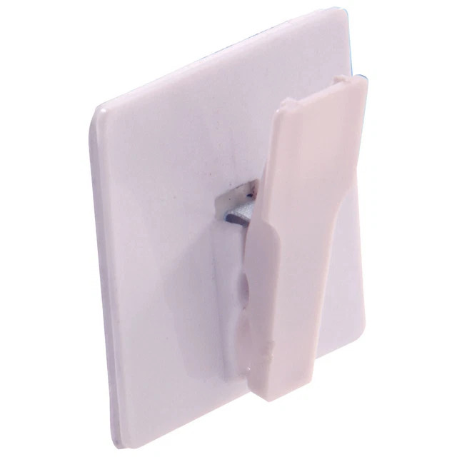 Hillman 852987 Spring Clip Hook White Adhesive Backed (Set of 2)