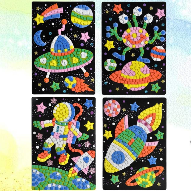 4 Piezas Pegatinas Mosaico Imágenes Niños Juego Niños Pegatinas Con Diamante