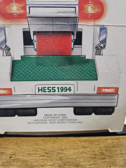 1994 Hess Toy Rescue Truck Emergency Ladder Truck, Lights Original Box 2