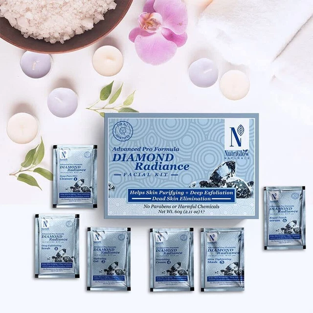 Kit facial NutriGlow Diamond Radiance aclara la piel oscura reduce las manchas de acné 60 gm