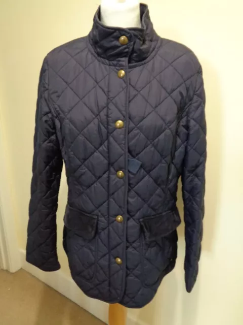 JOULES 'MOREDALE' BLACK Quilted Jacket With Cord Trim Detail - Size 12 ...
