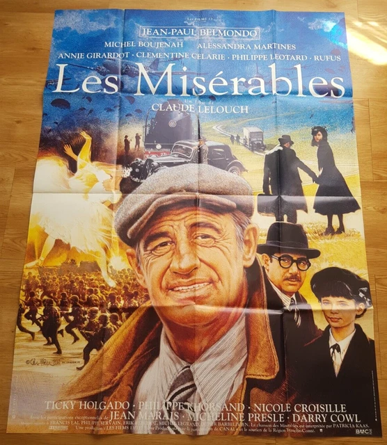 GRANDE AFFICHE CIN MA LES MISERABLES 1995 Jean Paul Belmondo CLAUDE grande-affiche-cin-ma-les-miserables-1995-jean-paul-belmondo-claude