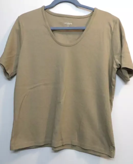 Liz Claiborne New York Essentials T Shirt Womens XL Short Sleeve Cotton Beige