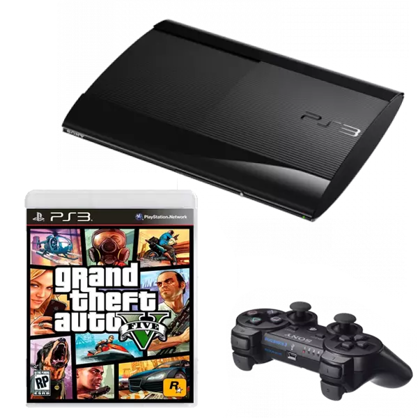 Sony PLAYSTATION 3 Slim 500gb + Grand Theft auto v. PLAYSTATION 3 Slim GTA 5. Игры приставка гта