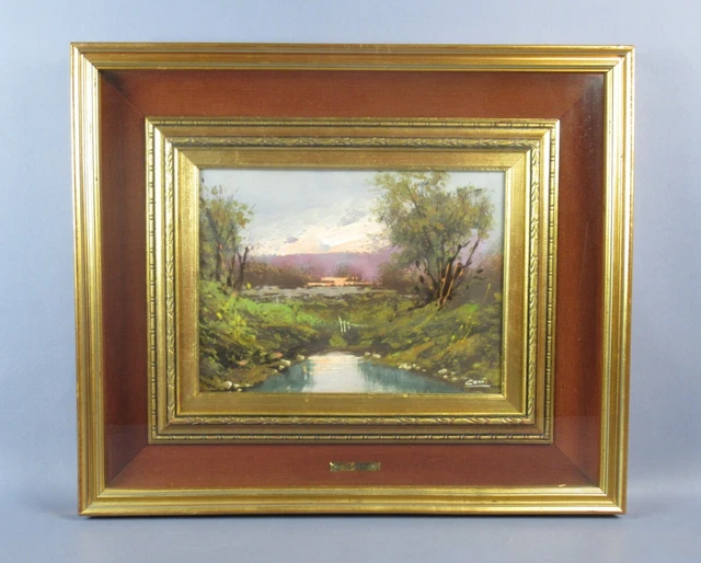 Quadro Canò dipinto olio su faesite da parete paesaggio vintage anni ‘70