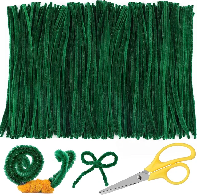 200 PIEZAS limpiadores de tuberías, tallos de oruga verde oscuro limpiadores creativos de tuberías artesanales fo