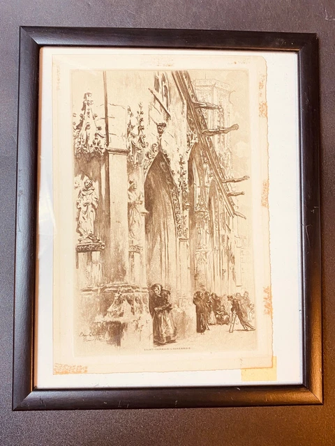 Portal of St. Germain L'Auxerrois 1902 Edgar Chahine stampa pagina incorniciata
