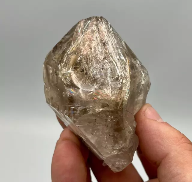 189 g Double Terminated Smoky Skeletal Herkimer Diamond w/ Rainbows