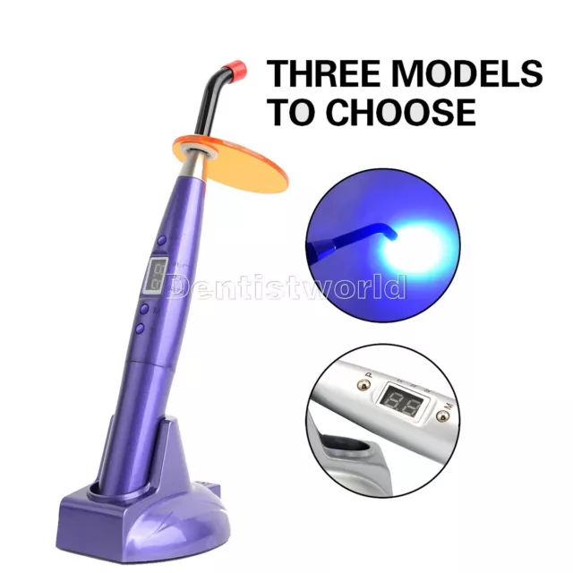 Estilo Woodpecker Inalámbrico LED Luz de Curado Lampara Dental 1200mw/c㎡ púrpura