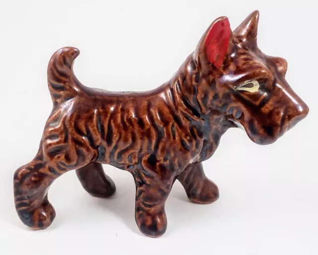 Vintage REDWARE Scottie Dog Scottish Terrier Japan Mid 20th Century MCM