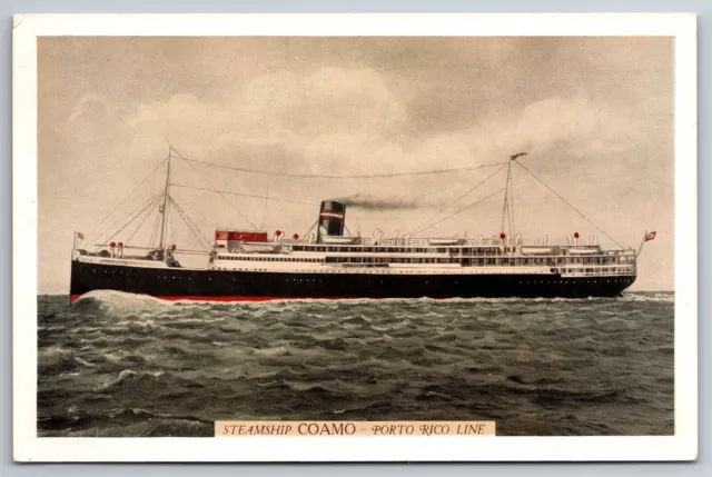 Steamship Coamo Porto Rico Line Postcard M28