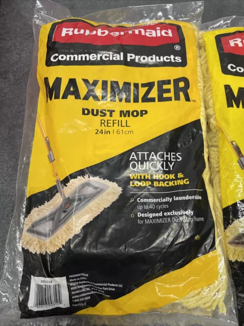 Rubbermaid Commercial Maximizer 24" Dust Mop Refill Hook & Loop  Unused