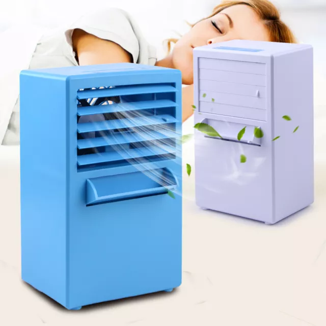 Desktop Table Air Conditioner Fan ABS Portable Mini Humidifier Cooler 3 Speed rt