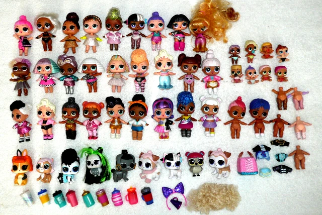 LOL SURPRISE Dolls-HUGE 45 PIECE LOT of LOL Dolls LiL Sisters Pets Extras