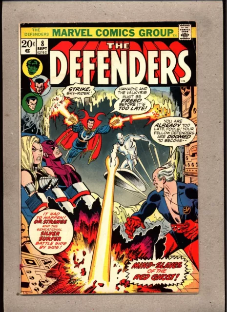 THE DEFENDERS #8_SEPTEMBER 1973_FINE/VERY FINE_RED GHOST_DEFENDERS Vs AVENGERS!