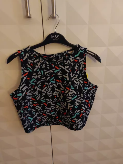 Goodmove (M&S) Activewear Printed Gym Top - Cropped. Size 16. Nwt