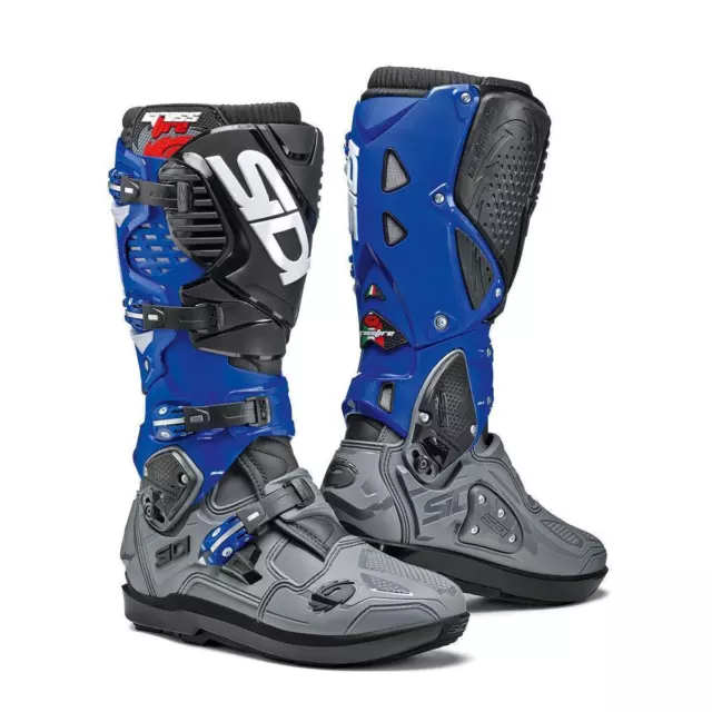 Sidi Motocross-Stiefel Crossfire 3 SRS Grau/Blau/Schwarz