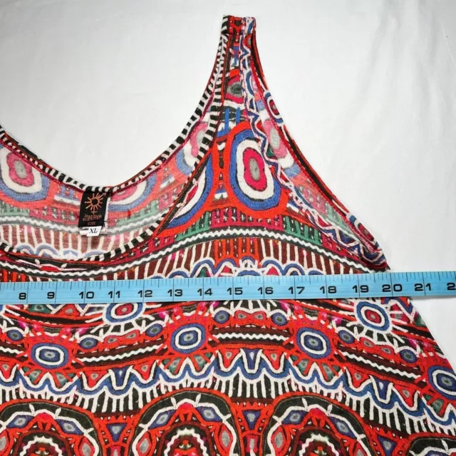 Jean Paul Gaultier Soleil Tribal Sundress Red Geometric Print Resortwear XL 3