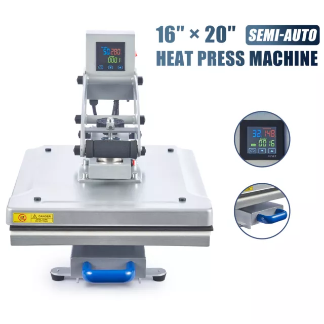 Heat Press Machine 16x20" Slide Out Base Auto Open Clamshell T Shirt Heat Press