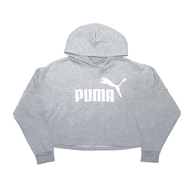 Puma Logo Metallico tagliata grigio Pullover con cappuccio bambina 11-12 anni