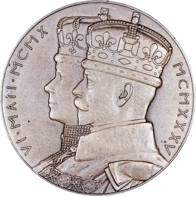 Große Silbermedaille König George V Silber Jubiläum 1935 - STET FORTUNA